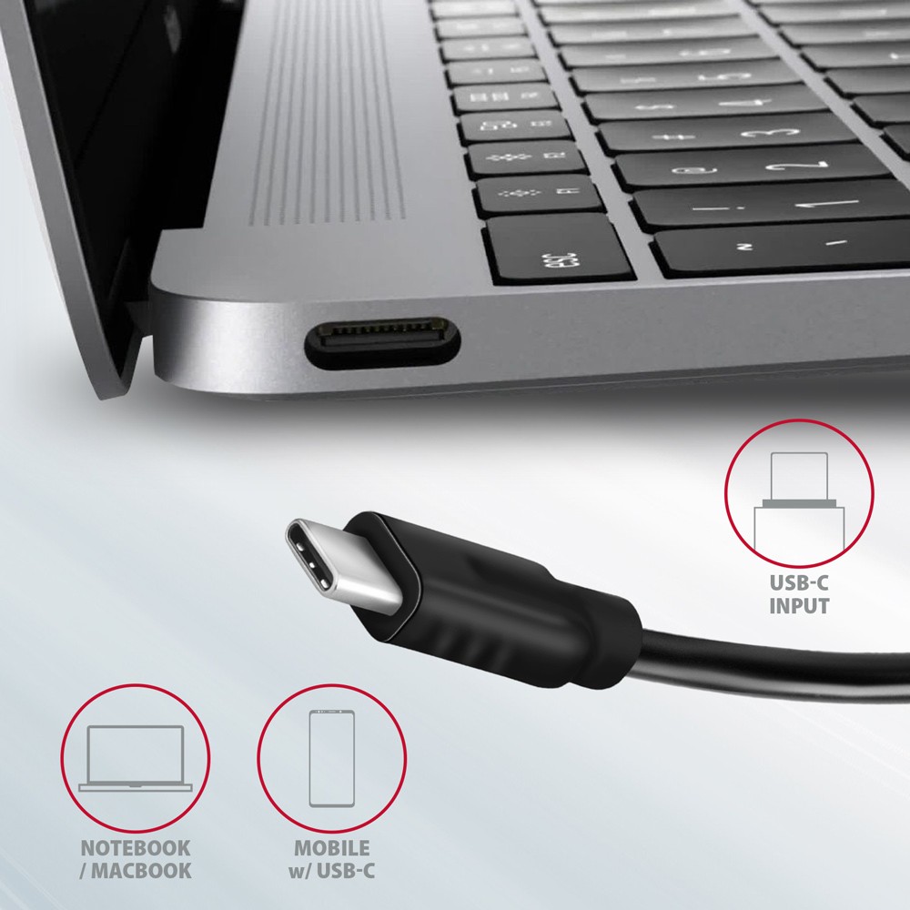 AXAGON HMC-5G21 USB-C hub, 5v1, 10Gbps, 2x USB-A, 2x USB-C, HDMI 4K, PD 60W 3