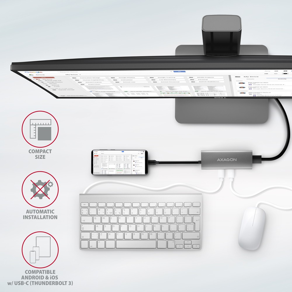AXAGON HMC-5G21 USB-C hub, 5v1, 10Gbps, 2x USB-A, 2x USB-C, HDMI 4K, PD 60W 7