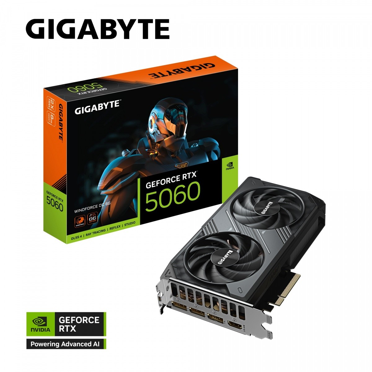 Gigabyte GeForce RTX 5060 WINDFORCE OC grafična kartica, 8GB GDDR7 2