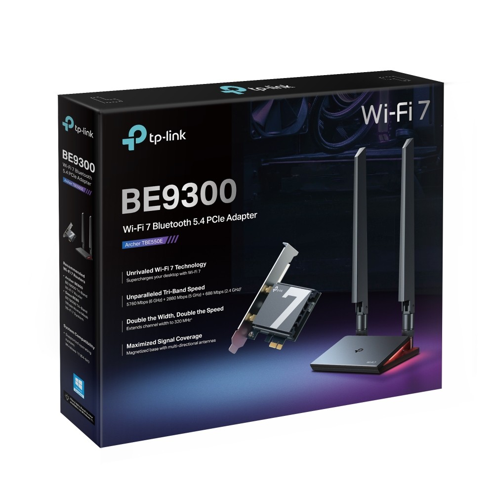 TP-LINK Archer TBE550E Wi-Fi 7 Mrežna kartica, Bluetooth, PCIe 4