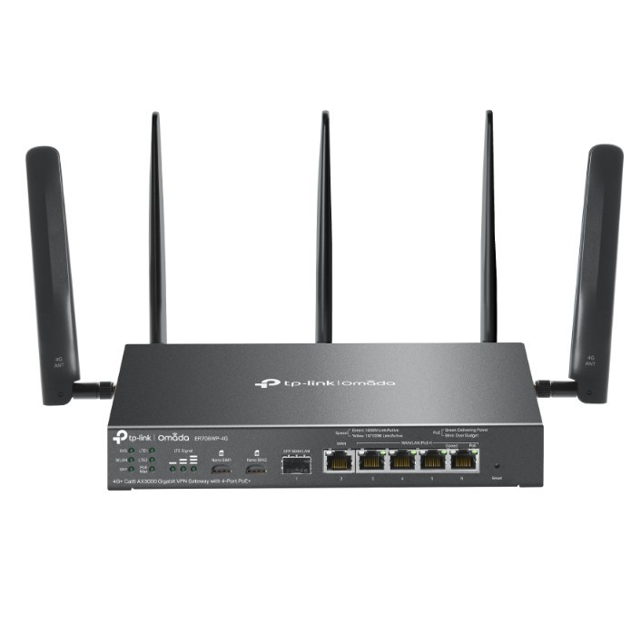 Omrežna vrata Omada ER706WP-4G, 4G+ Cat6, AX3000, VPN, PoE+