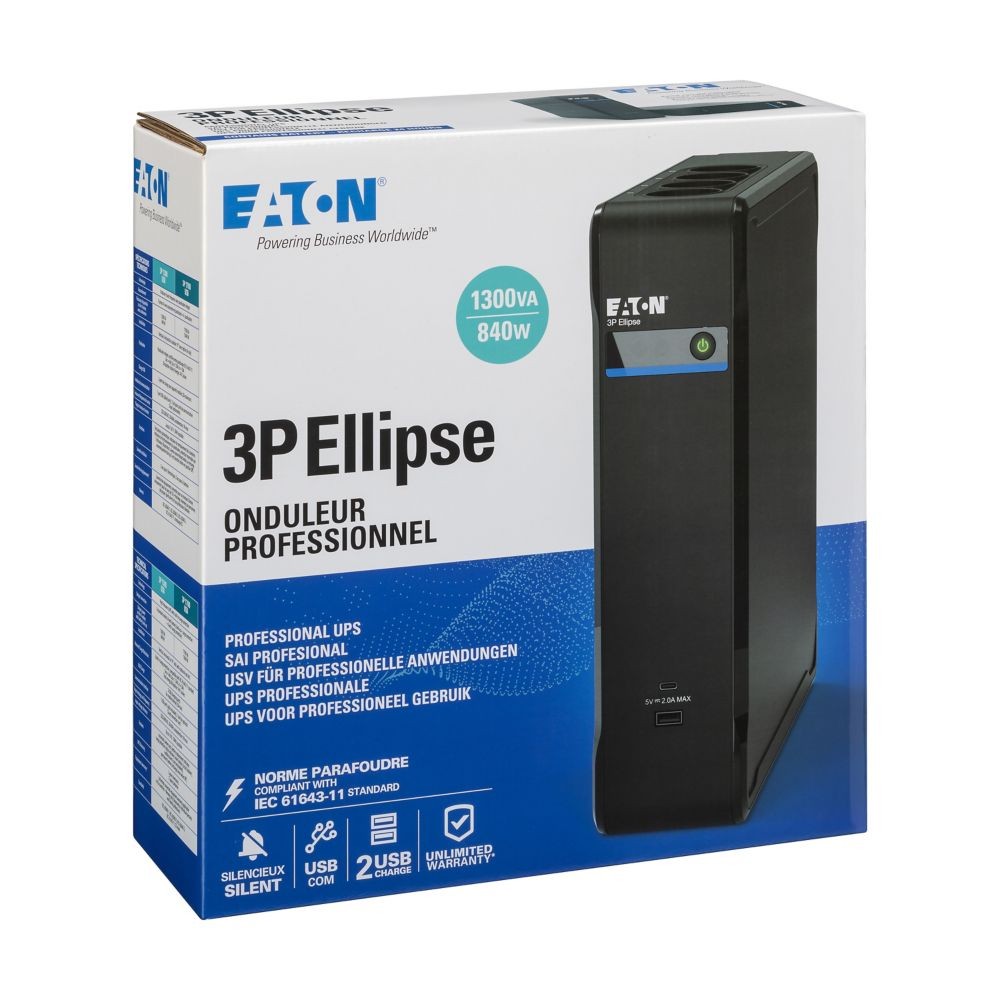 Eaton Ellipse UPS 1300W, USB, DIN, 3P 6