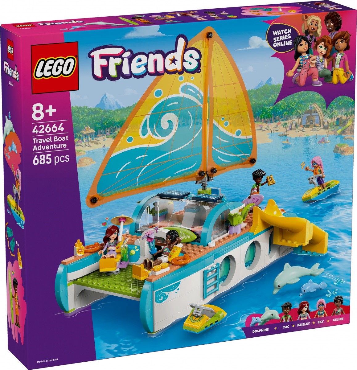 LEGO Friends 42664 Plovilo za pustolovščine na otoku, komplet za gradnjo