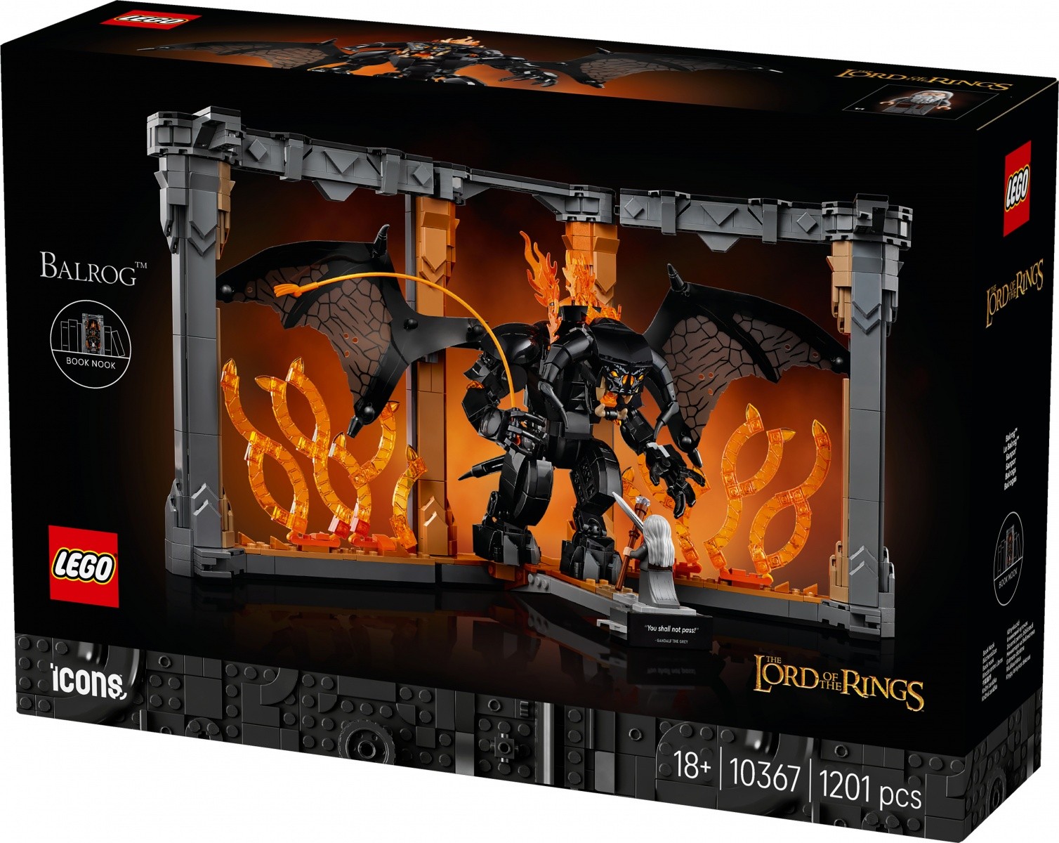 LEGO Icons 10367 Gospodar prstanov: Knjižna polica z Balrogom 5