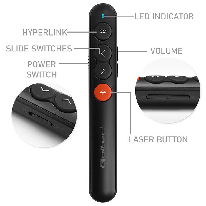 Laserski kazalnik 4v1 z USB 3.0 in 2.4GHz 4