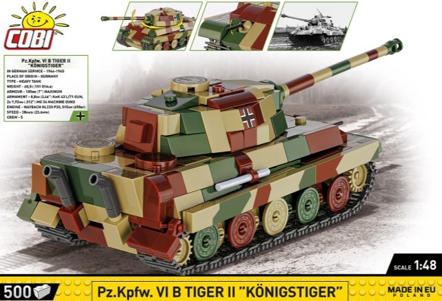 Cobi Klocki Panzerkampfwagen VI Tiger II Konigstiger (27322) 8
