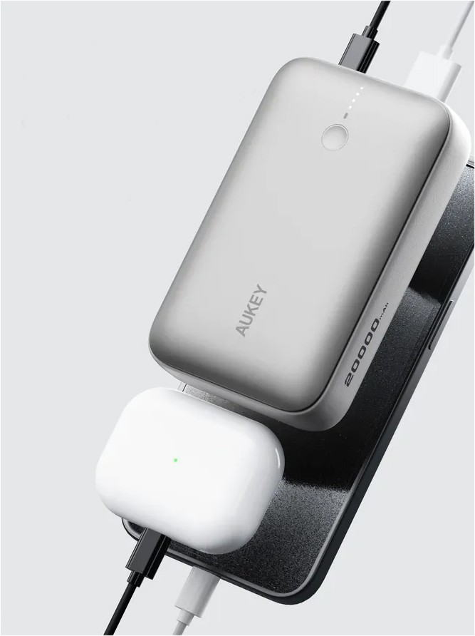 Mini Powerbank Y57, 20000mAh, Bela, 22.5W PD 3.0 QC 3.0 5