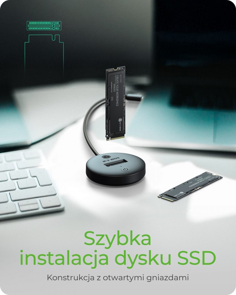 Postaja za NVMe+SATA SSD IB-1610MCD-C31 4