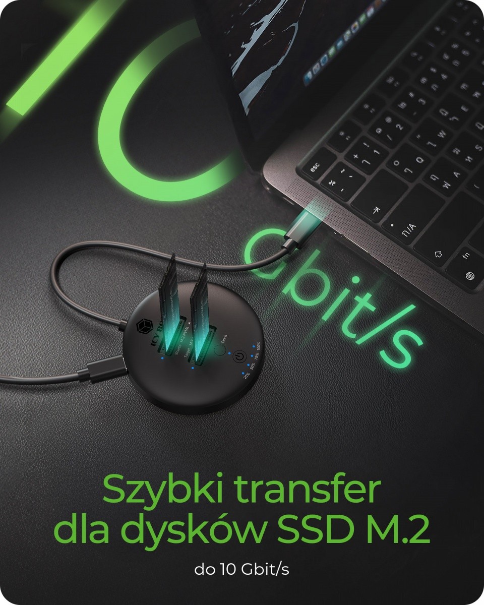 Postaja za kloniranje in priklop 2x NVMe M.2 SSD IB-1612MCL-C31 2
