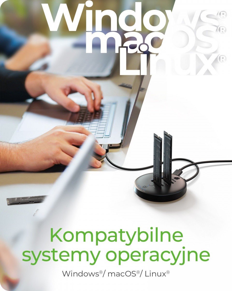 Postaja za kloniranje in priklop 2x NVMe M.2 SSD IB-1612MCL-C31 6