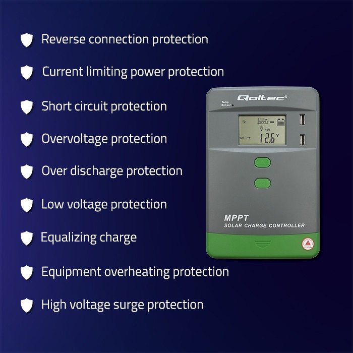 Solarni regulator polnjenja MPPT 30A z LED zaslonom in Bluetooth 6