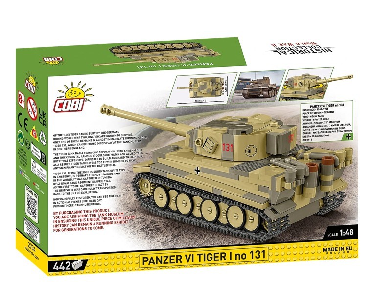 Cobi Klocki 27346 "Tiger I" #131 bojni komplet, 442 kosi 2
