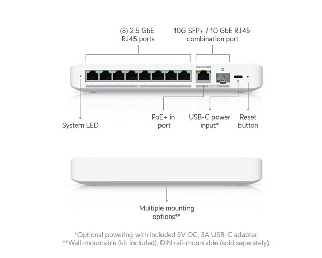 Upravljalno stikalo UBIQUITI UniFi Switch Flex USW-Flex-2.5G-8 3