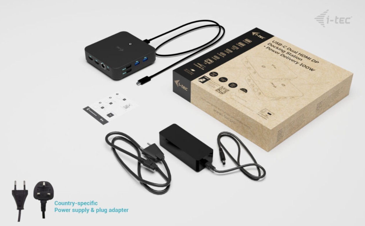 USB-C Docking Station DP Dual HDMI 100W + Univerzalni polnilnik 100W 2