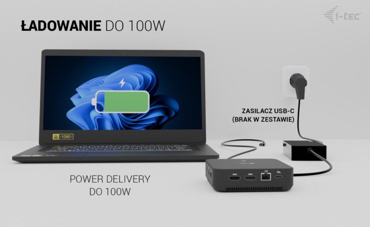 USB-C Docking Station DP Dual HDMI 100W + Univerzalni polnilnik 100W 8
