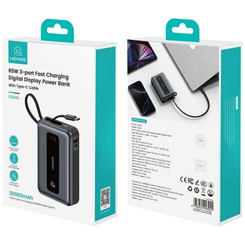 Powerbank 20000mAh 65W s PD 3.0 / QC 3.0 2