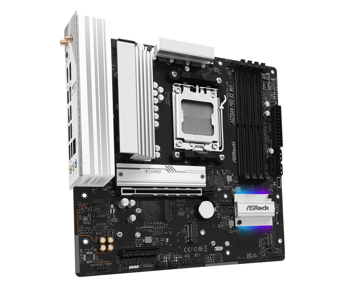 Matična plošča ASRock A620M PRO RS WIFI, AM5, mATX, 4x DDR5, HDMI/DP, M.2 3