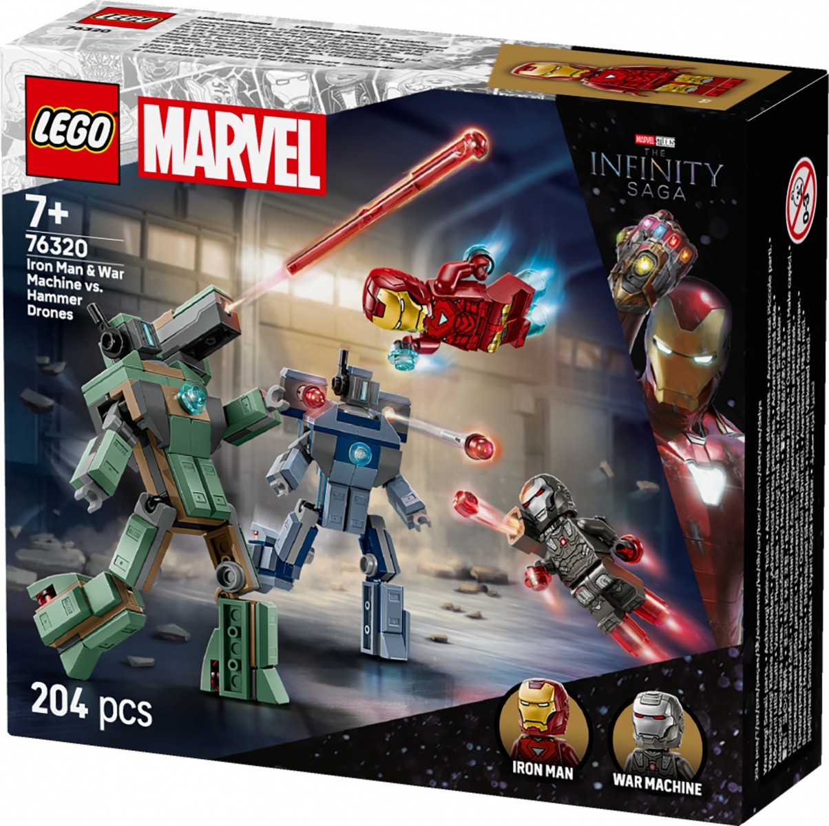 Kocke Super Heroes 76320 Iron Man in War Machine proti dronoma Hammer 3