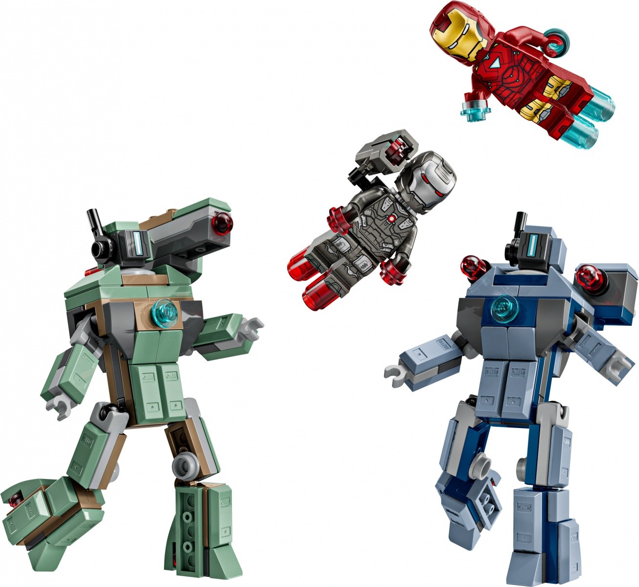 Kocke Super Heroes 76320 Iron Man in War Machine proti dronoma Hammer 4