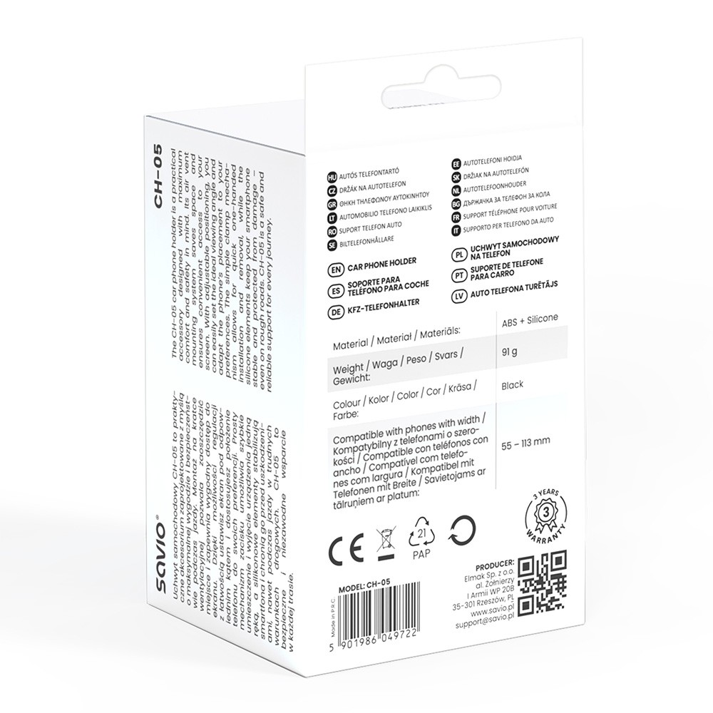 Avtomobilski nosilec za telefon SAVIO CH-05 4