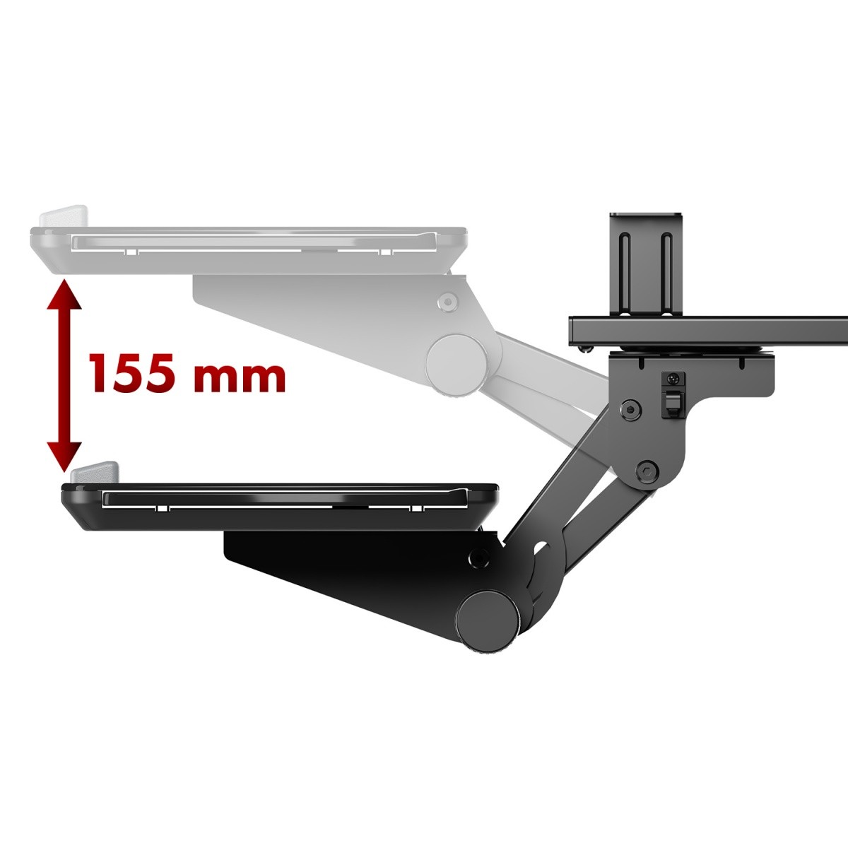 Podpultni nosilec za tipkovnico MC-156B, do 5 kg, nastavljiv 6