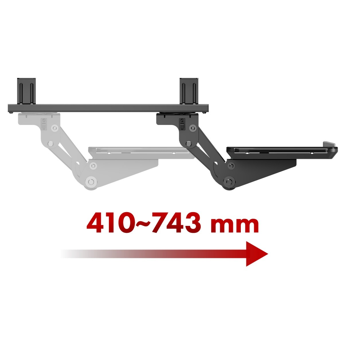 Podpultni nosilec za tipkovnico MC-156B, do 5 kg, nastavljiv 8