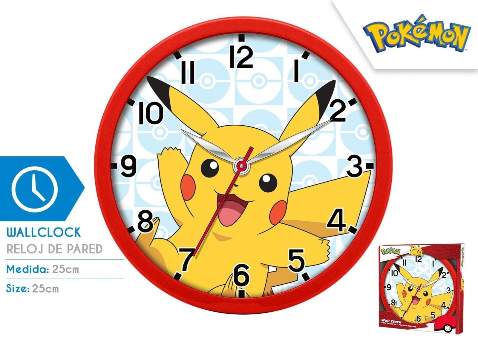 Stenska Ura Pokemon Pikachu (25 cm) – Zabaven Dodatek za Otroško Sobo 3
