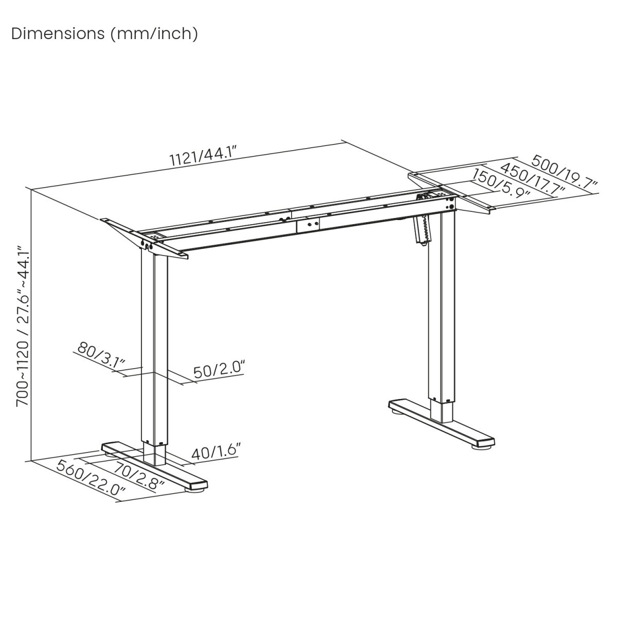 Ergonomsko pisalno mizo z električno nastavitvijo višine ER-400B 7