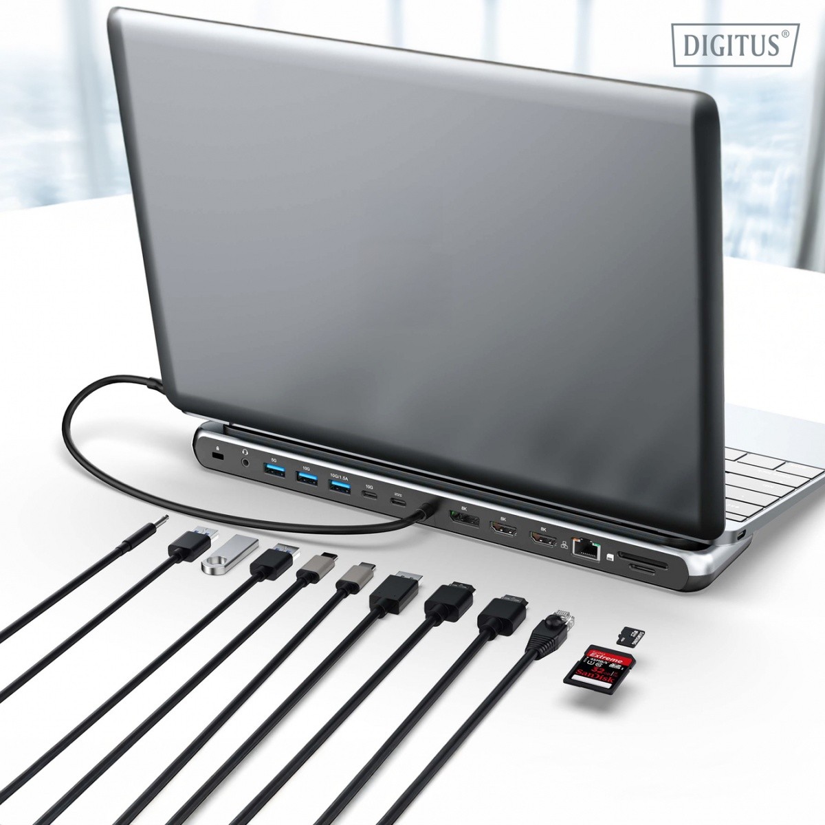 12-portna USB-C Docking Station do 8K/30Hz HDR, 3 monitorja 6