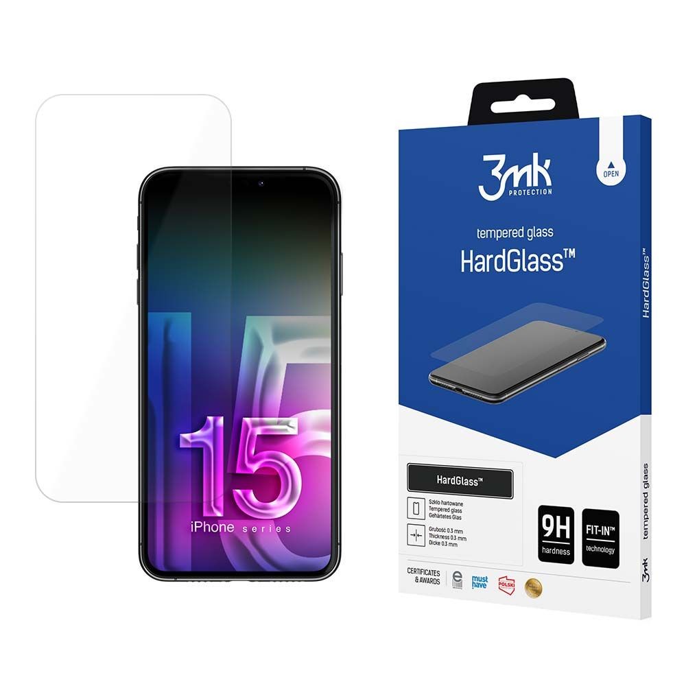 Kaljeno steklo HardGlass za iPhone 15 Pro 6,1" (9H)