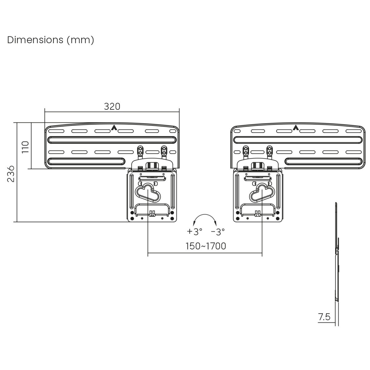 Nosilec za QLED TV, 43-85'', MC-806N 6