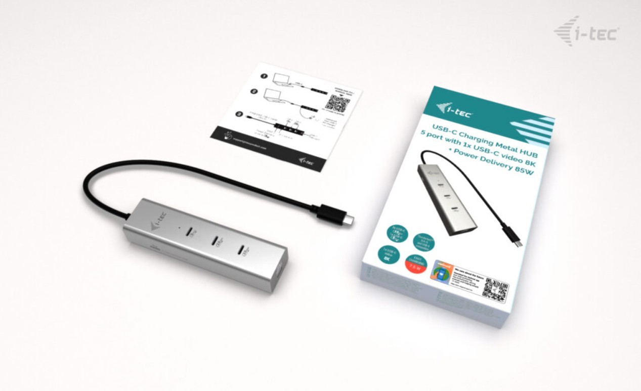 i-tec USB-C Hub Metal 5-port (8K video, PD 85W) 2