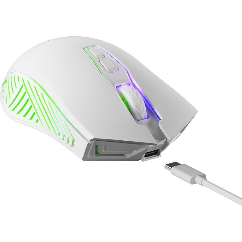 Brezžična gaming miška PANDORA RF 3200DPI, 7 gumbov (bela) 6