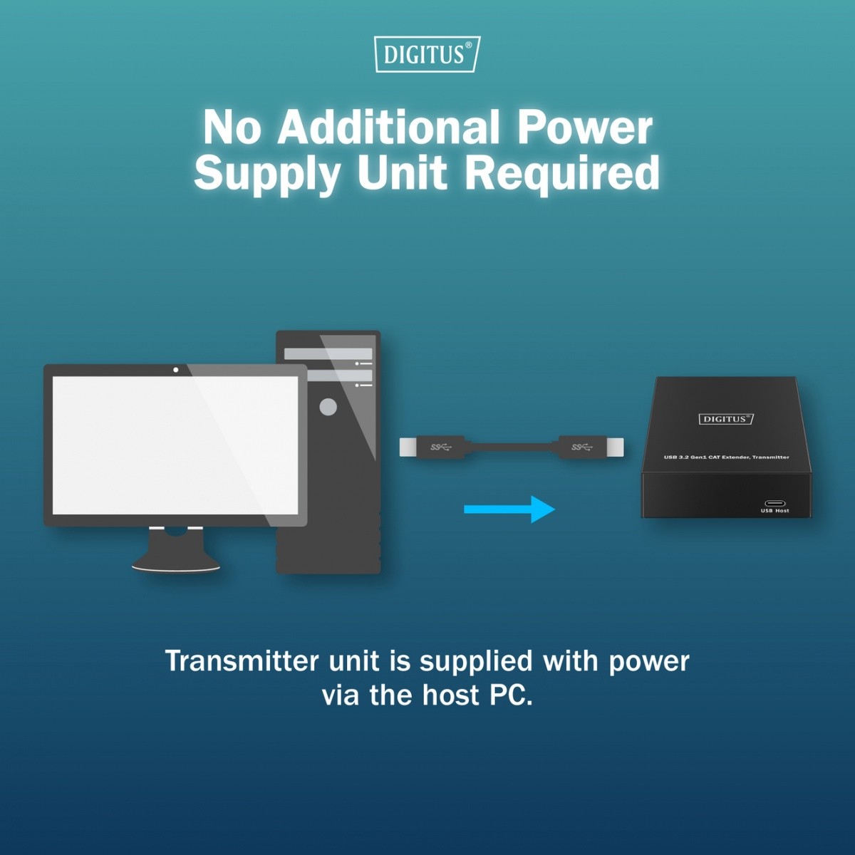 Podaljšek USB 3.1 Gen1 preko UTP kat.6A, do 100m, 3x USB-A, 1x USB-C, 1x RJ45 Gigabit 8