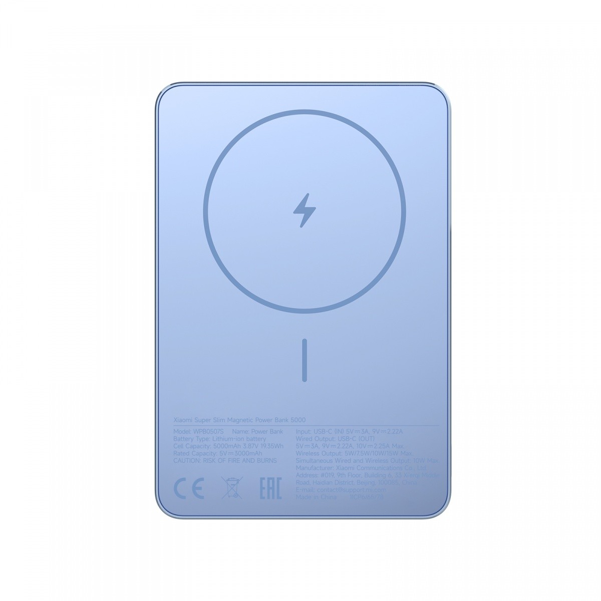 Powerbank Super Slim Magnetic 5000 mAh, modra 5