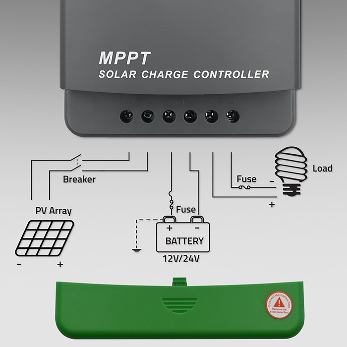 Solarni MPPT regulator polnjenja 60A z zaslonom, 12V/24V, Bluetooth, APP 3