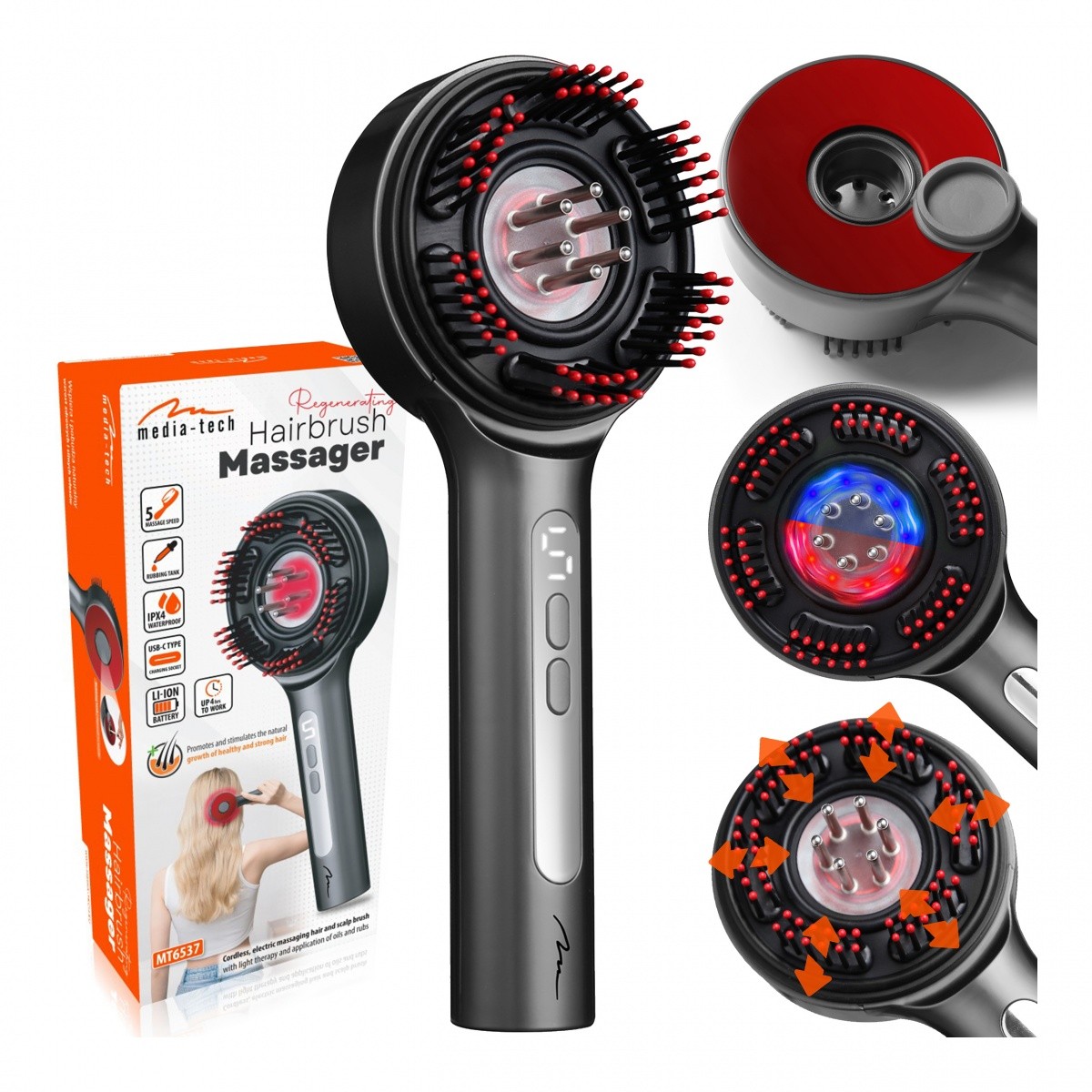 Masažna krtača za lase in lasišče REGENERATING HAIRBRUSH MASSAGER MT6537