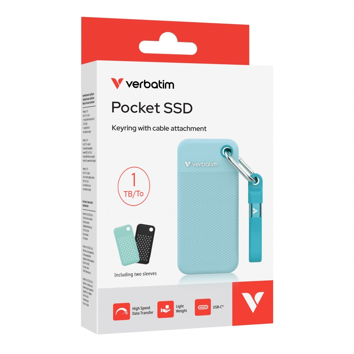 Verbatim Pocket SSD 1TB, M.2, 1000MB/s, USB-C 3