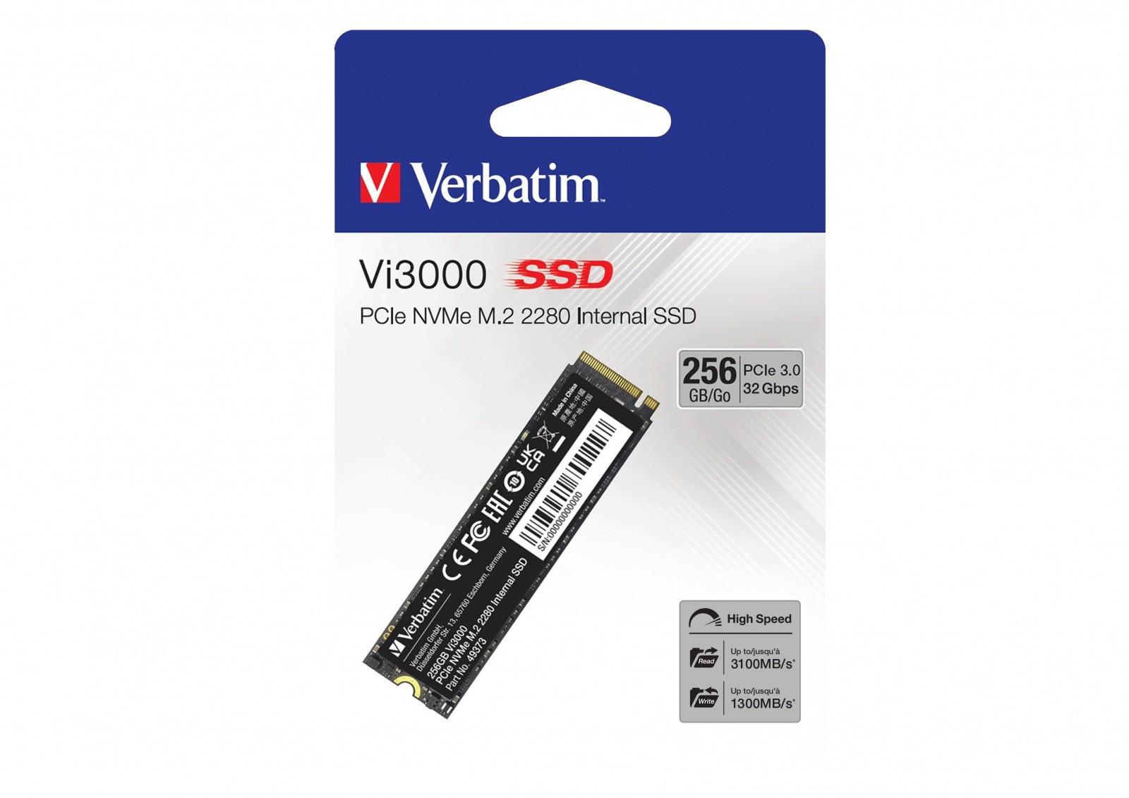 M.2 SSD disk Vi3000 PCIe NVMe, 256 GB, 3100/1300 MB/s 3
