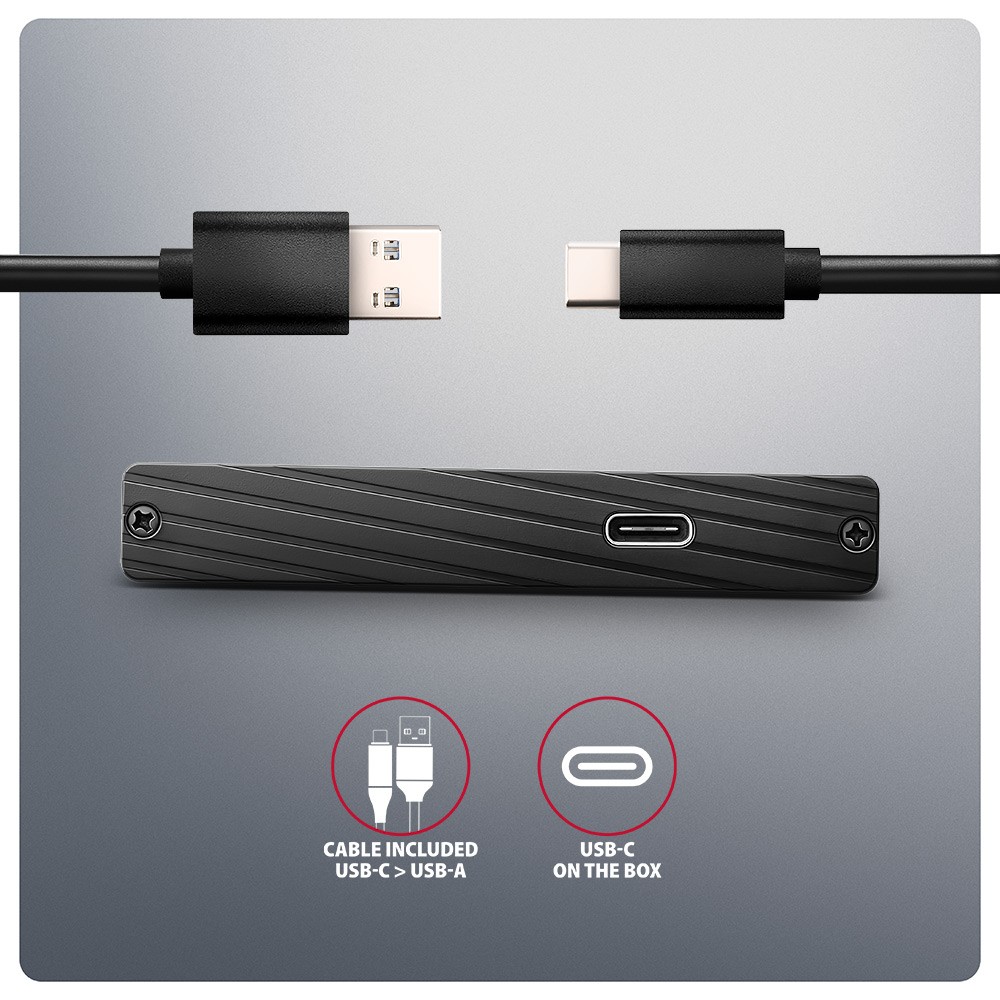 Aluminijasto ohišje za 2.5" SATA SSD/HDD, USB-C 3.2 Gen 1 5