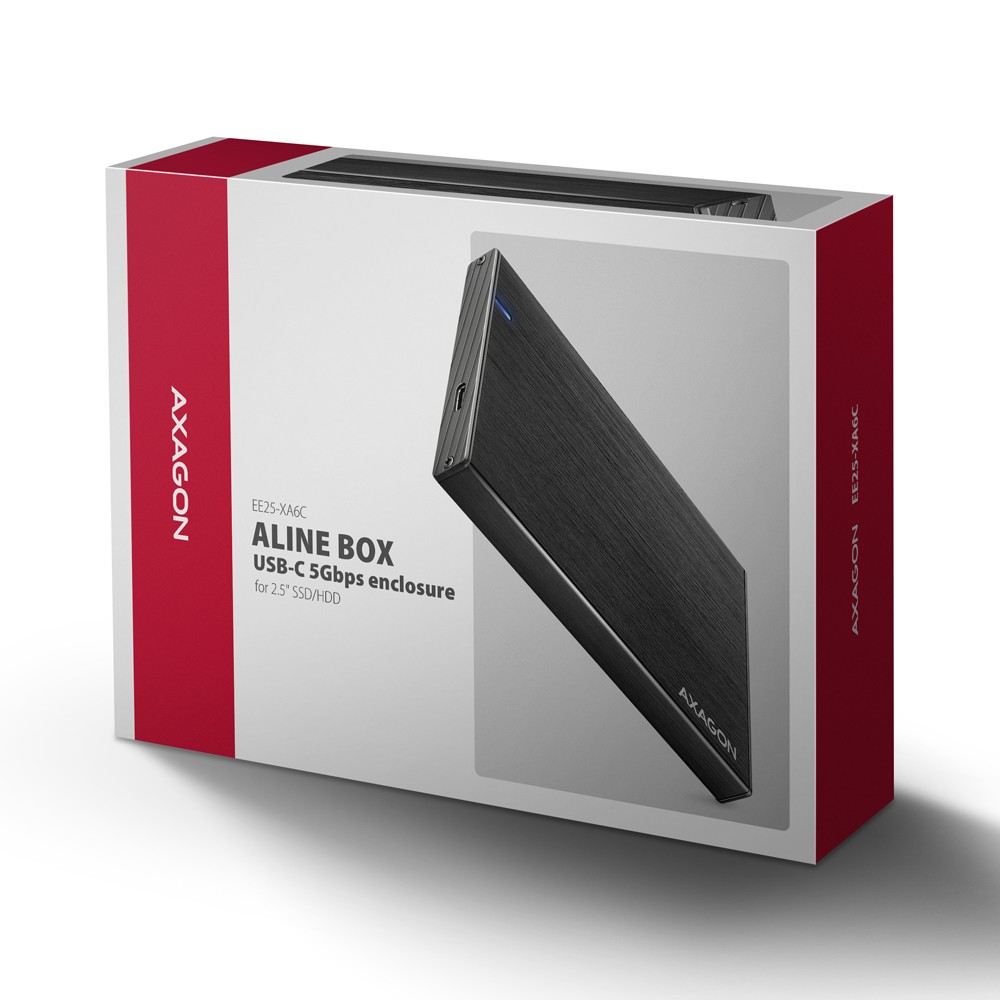 Aluminijasto ohišje za 2.5" SATA SSD/HDD, USB-C 3.2 Gen 1 8