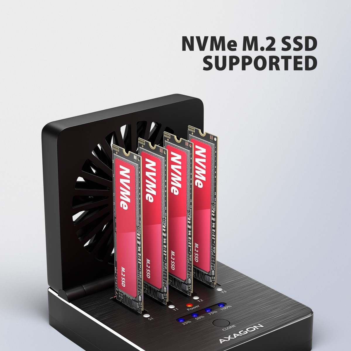 Postaja USB4 za 4x M.2 NVMe SSD z kloniranjem in hlajenjem 4