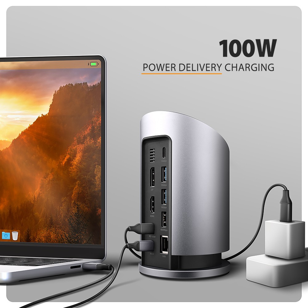 Večportni HUB HMC-WL9, USB 9v1, 10Gbps 7