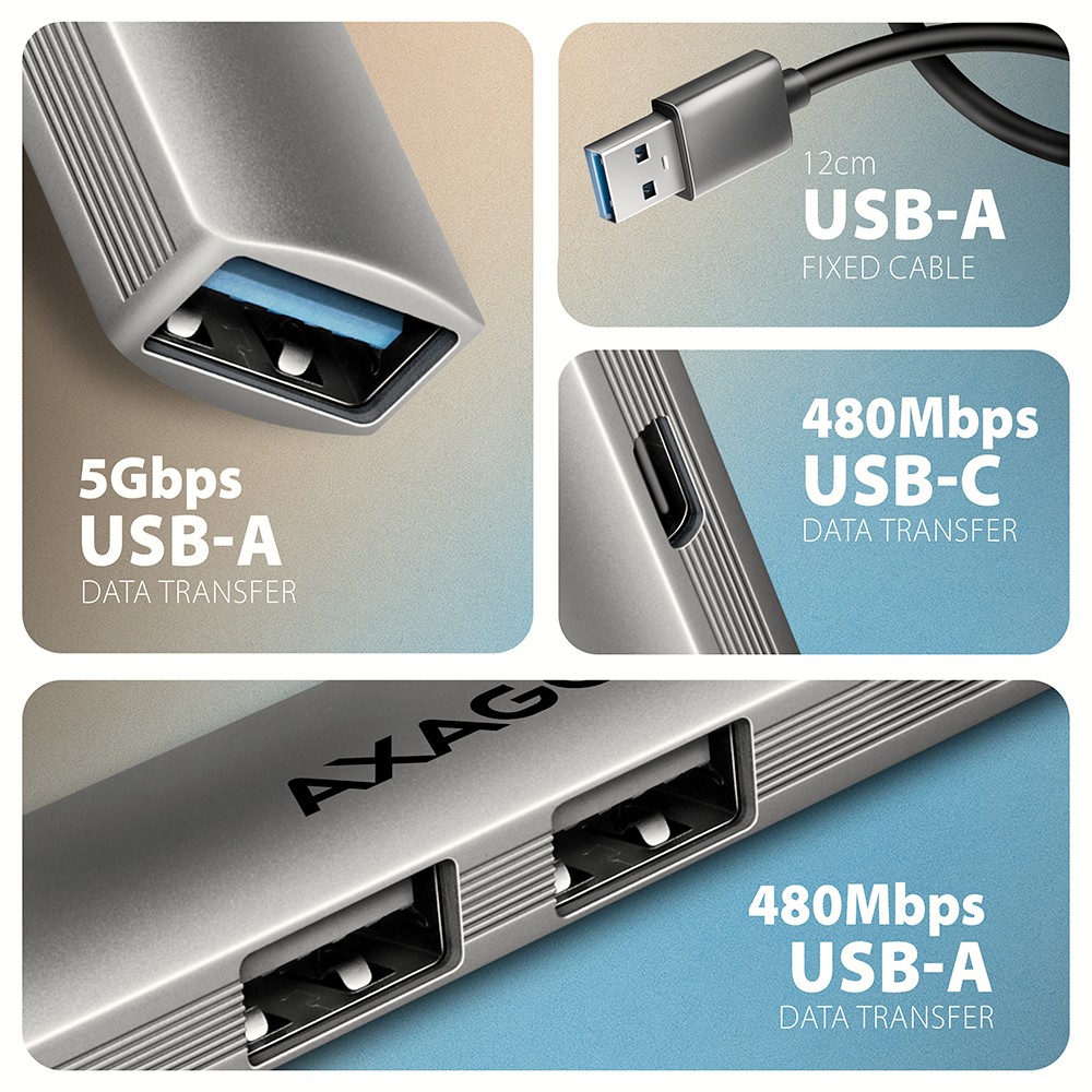 USB Hub NuaXus HUE-STA, 4-portni 3