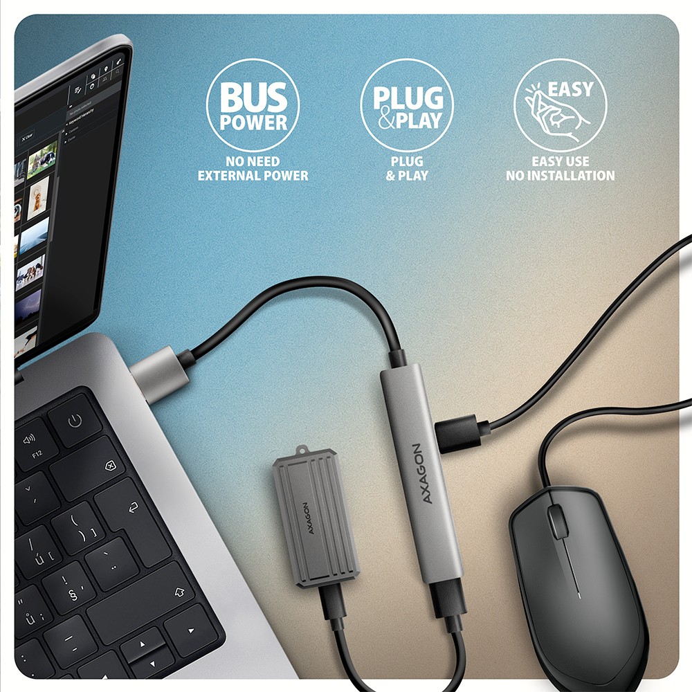 USB Hub NuaXus HUE-STA, 4-portni 4