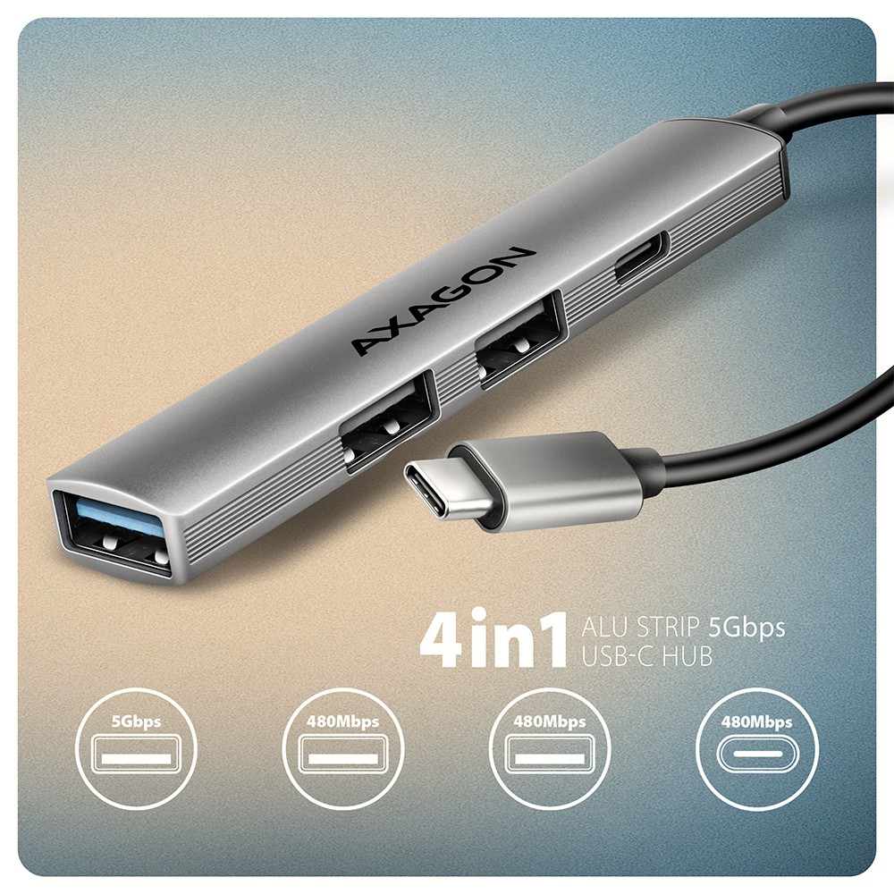USB Hub NuaXus HUE-STC, 4-portni 2