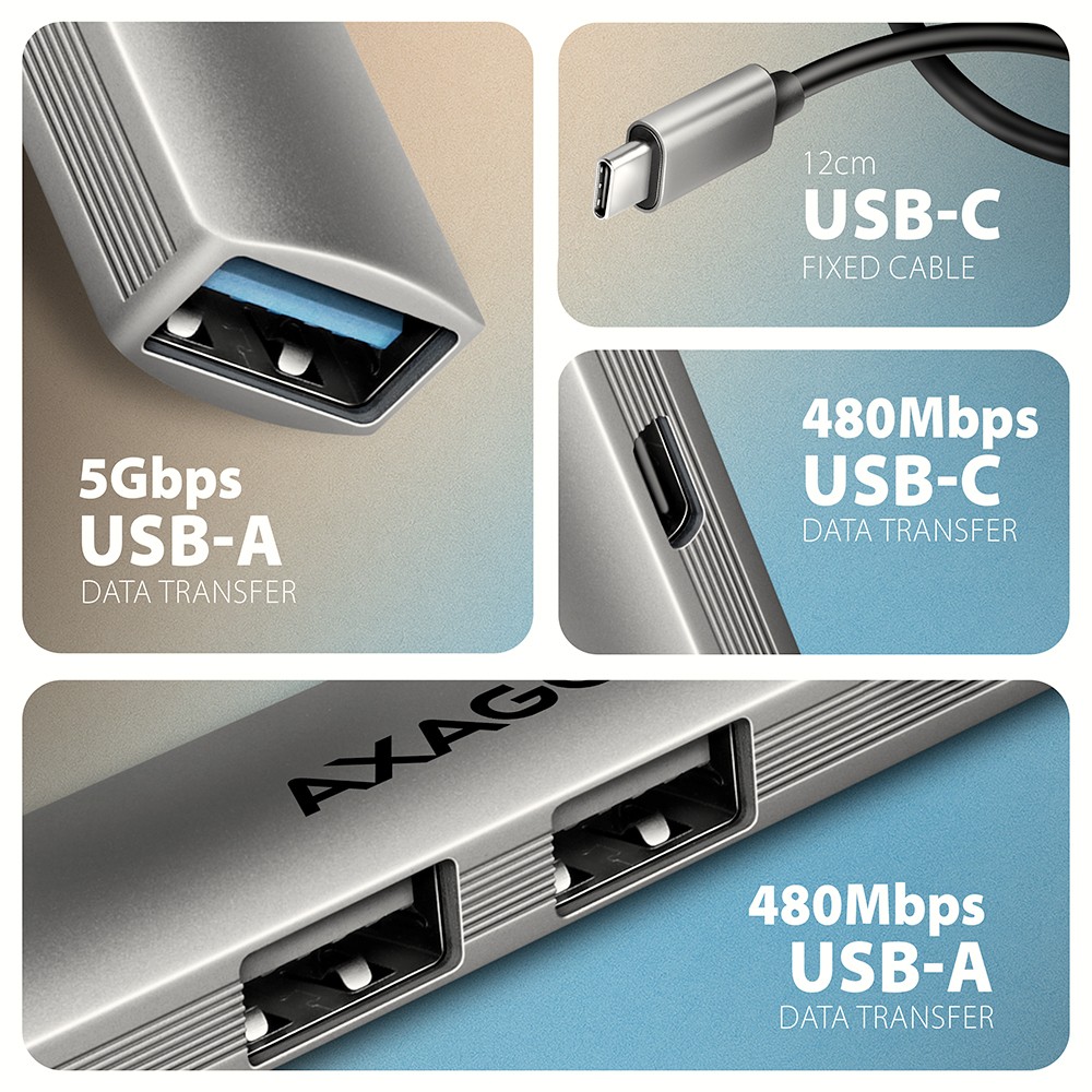 USB Hub NuaXus HUE-STC, 4-portni 3