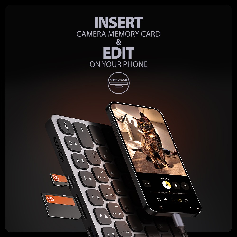 USB-C tipkovnica z vgrajenim 9v1 hubom NuaXus HMC-KB-NRD 5