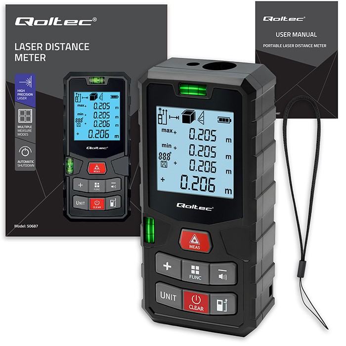 Qoltec Digitalni laserski daljinomjer 120m z LCD 6
