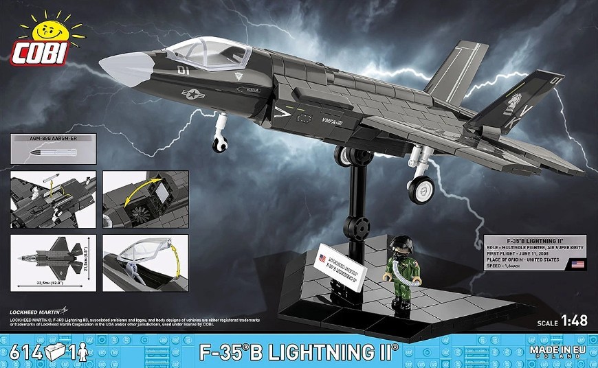 Cobi Klocki F-35B Lightning II gradbeni bloki, 614 kosov 8